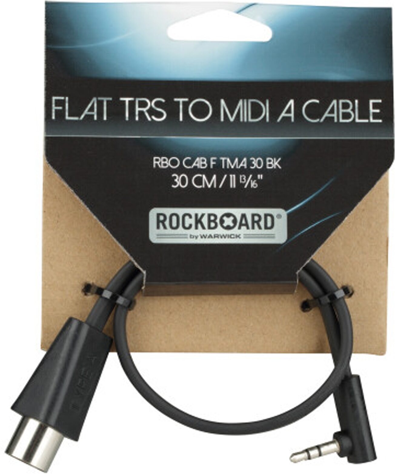 RockBoard Flat TRS to MIDI Cable, 30 centimeter, Type A, Action Position Back