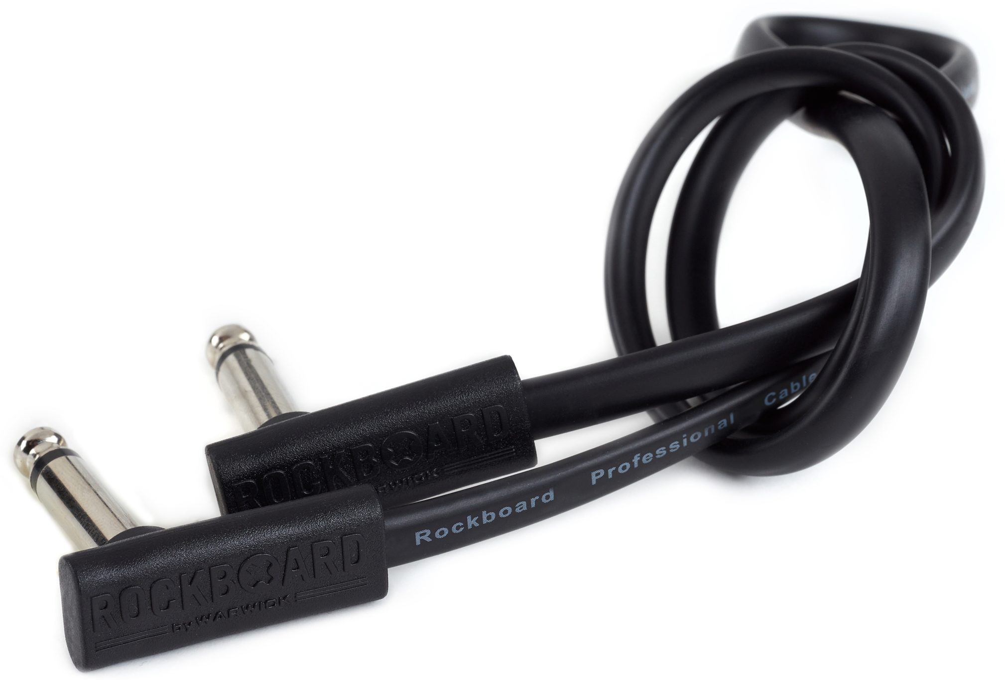 RockBoard Flat Patch Cable, Black, 3.94 inch / 10 cm, Action Position Side