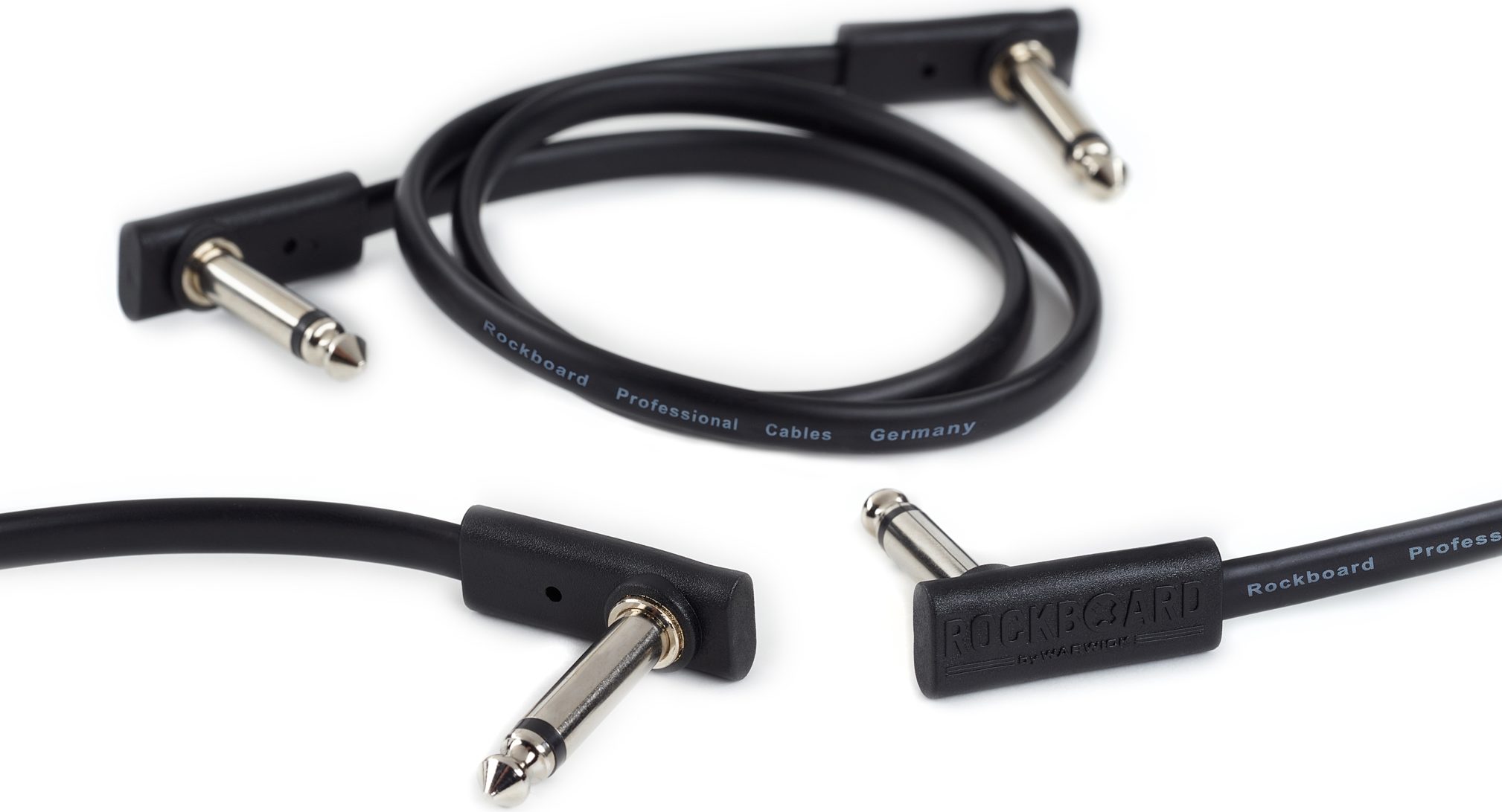 RockBoard Flat Patch Cable, Black, 3.94 inch / 10 cm, Detail Front