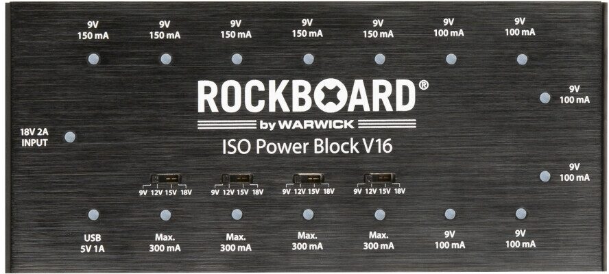 RockBoard ISO Power Block V16 Isolated Multi-Power Supply, New, Action Position Back