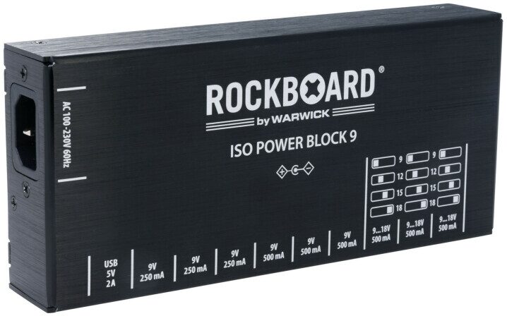 RockBoard ISO Power Block 9 IEC Isolated Multi-Power Supply, New, Action Position Back