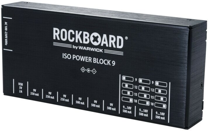 RockBoard ISO Power Block 9 IEC Isolated Multi-Power Supply, New, Action Position Back