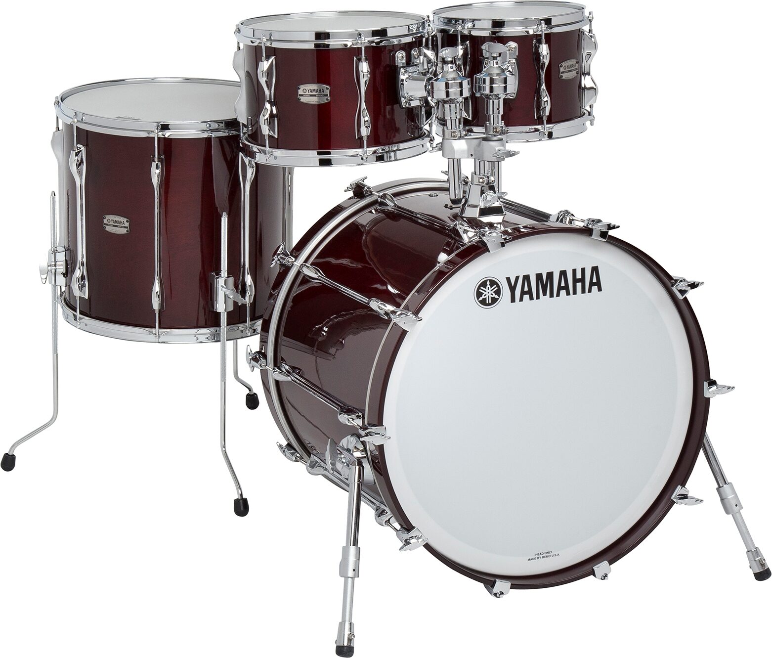 Yamaha RC2F40J Recording Custom Drum Shell Kit, 4-Piece, Classic Walnut, Action Position Back