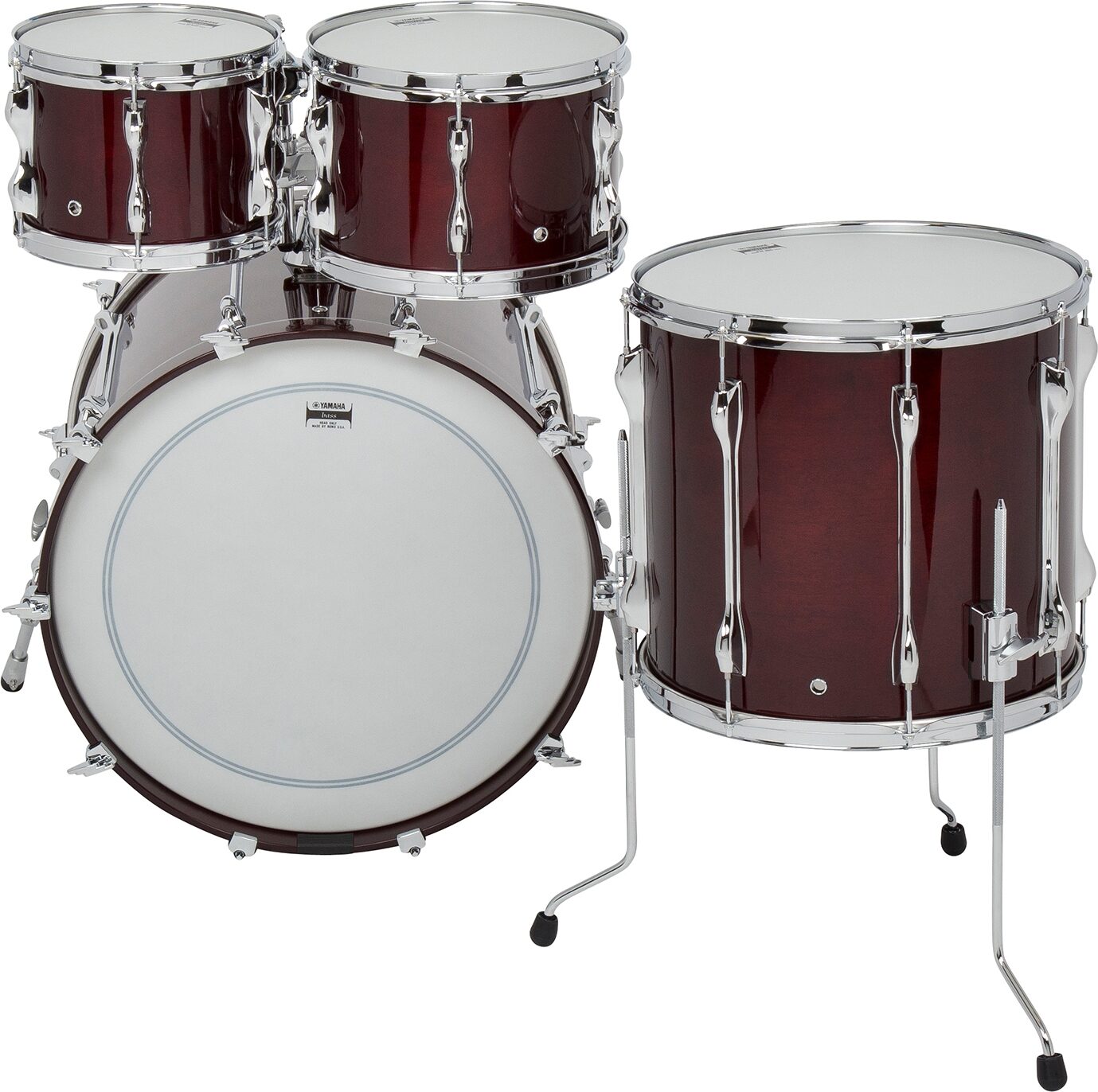 Yamaha RC2F40J Recording Custom Drum Shell Kit, 4-Piece, Classic Walnut, Action Position Back