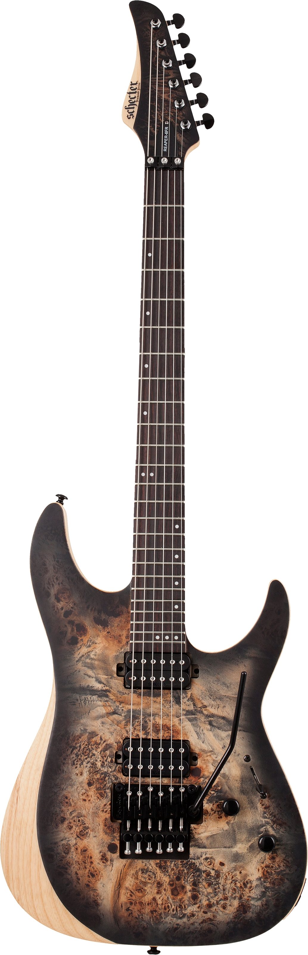 Schecter Reaper 6FR Electric Guitar, Charcoal Burst, Open Box (Very Good), Action Position Back