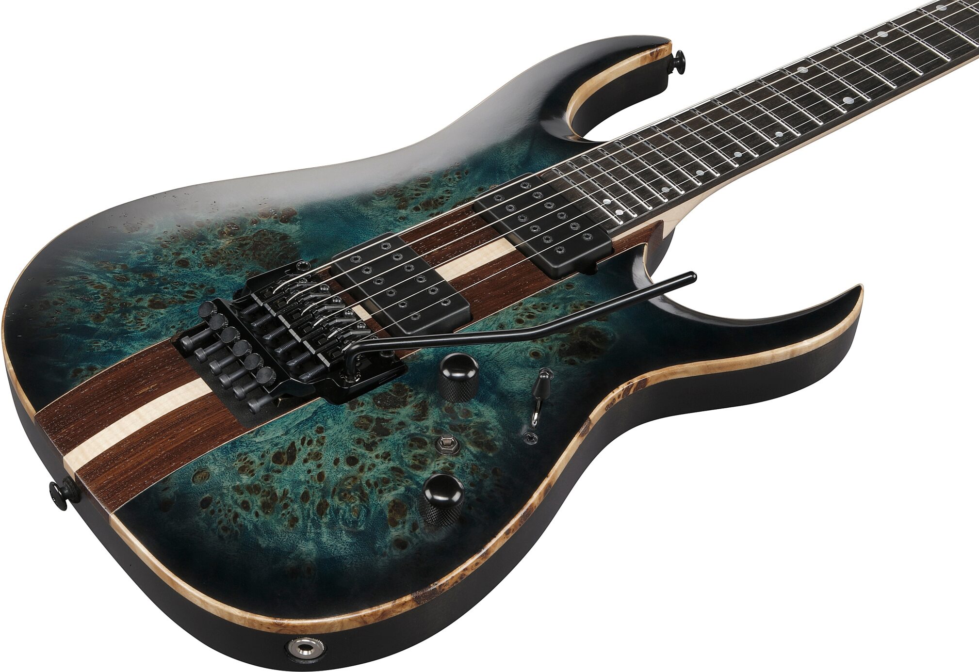 Ibanez RGA20P1PB Premium Electric Guitar (with Gig Bag), Cosmic Blue Burst, Action Position Back