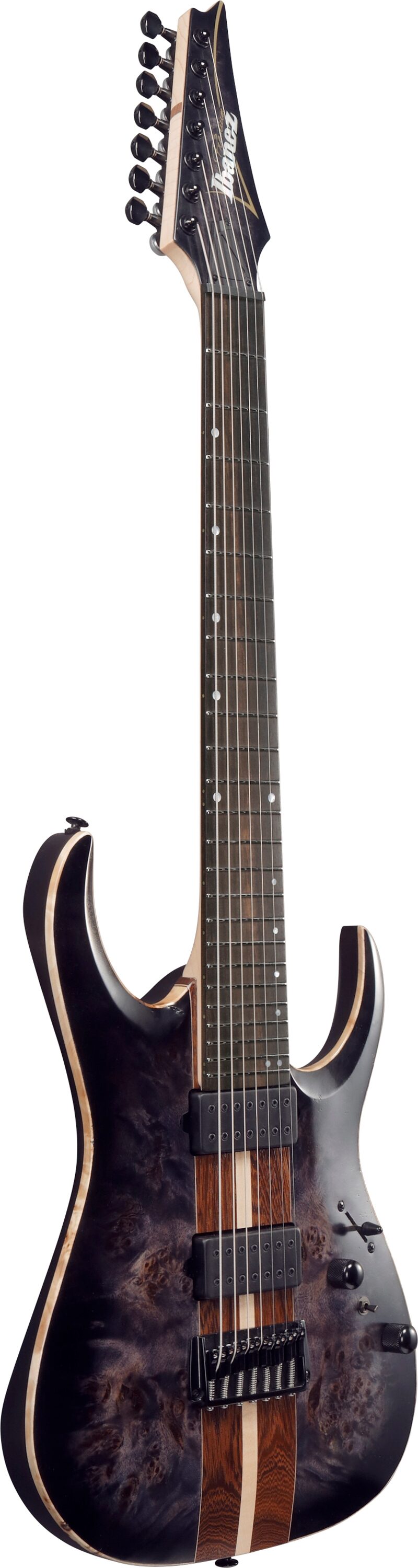 Ibanez RGA217P1PB Premium Electric Guitar, 7-String (with Gig Bag), Deep Twilight Burst, Action Position Back