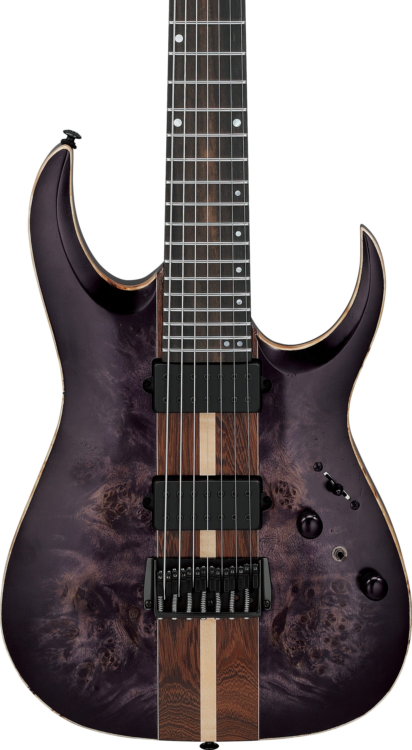 Ibanez RGA217P1PB Premium Electric Guitar, 7-String (with Gig Bag), Deep Twilight Burst, Action Position Back