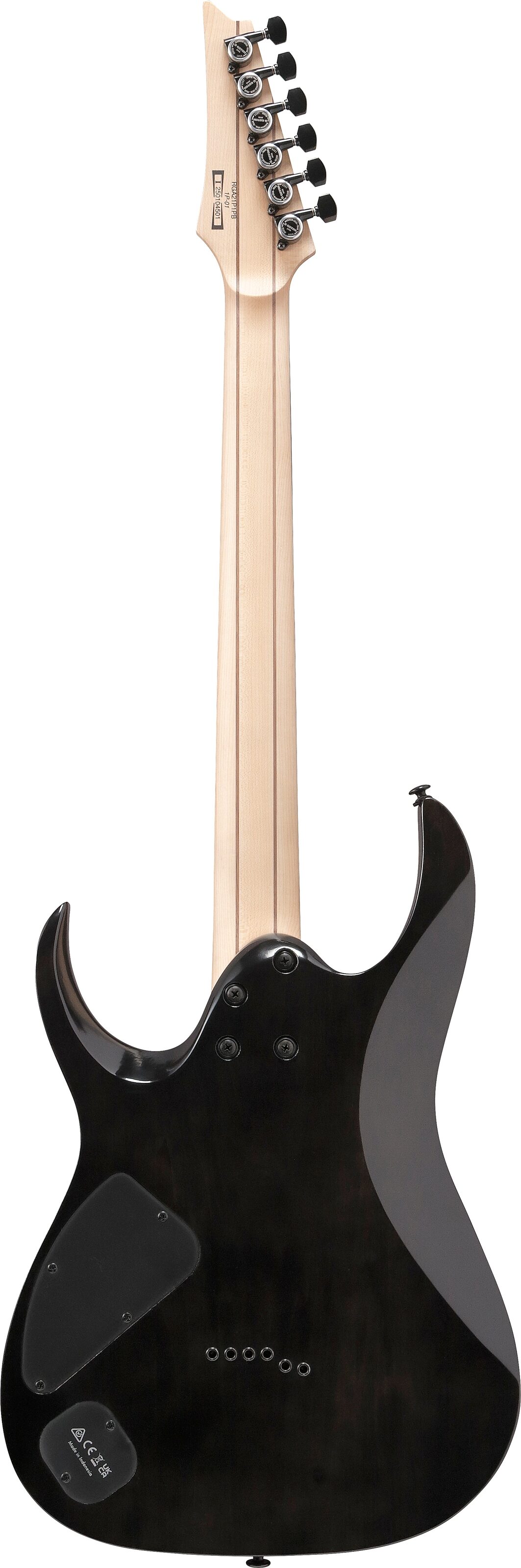 Ibanez RGA21P1PB Premium Electric Guitar (with Gig Bag), Deep Twilight Burst, Action Position Back