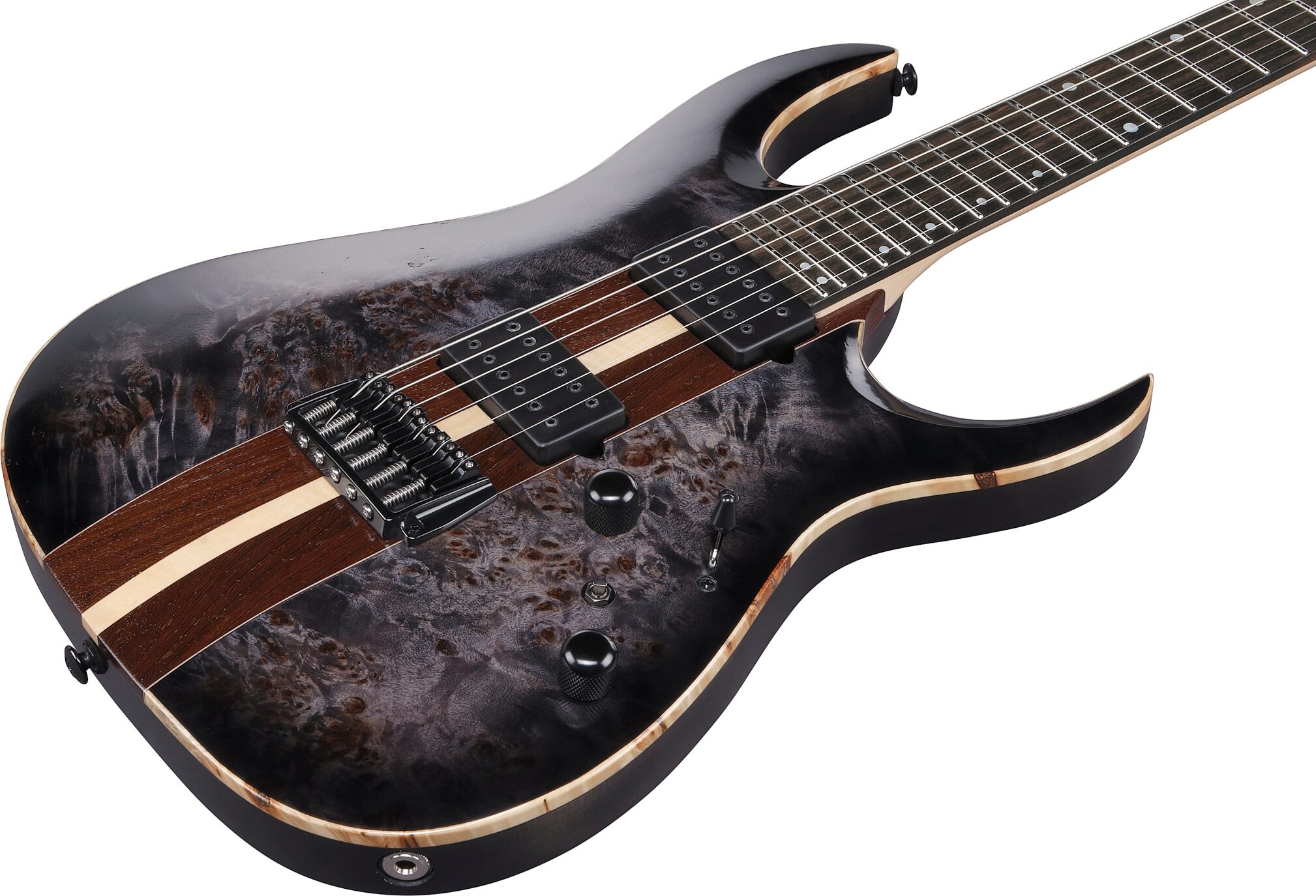 Ibanez RGA21P1PB Premium Electric Guitar (with Gig Bag), Deep Twilight Burst, Action Position Back