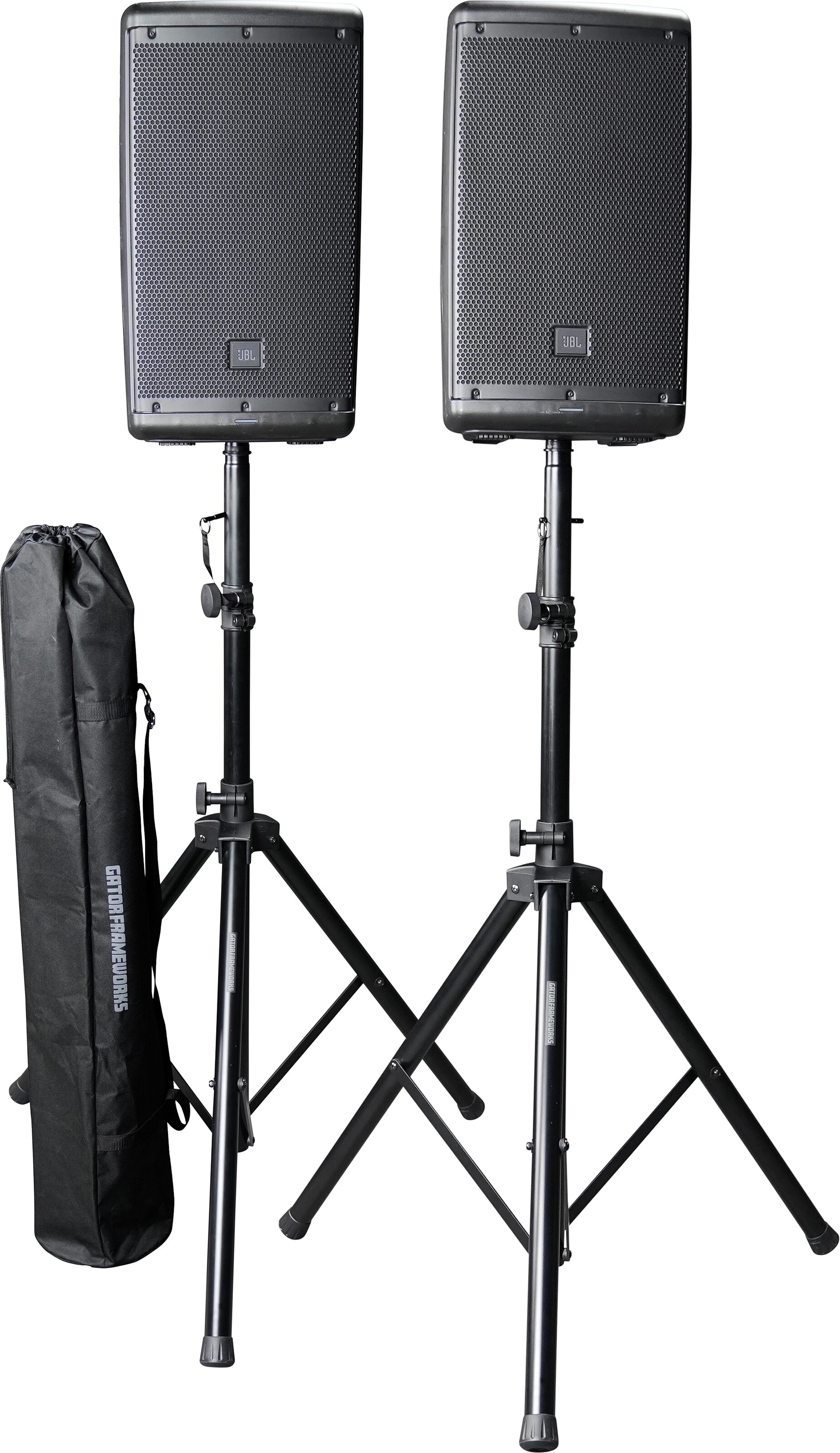Gator Rok-It Aluminum Tripod Speaker Stand Set (with Gig Bag), New, Action Position Back