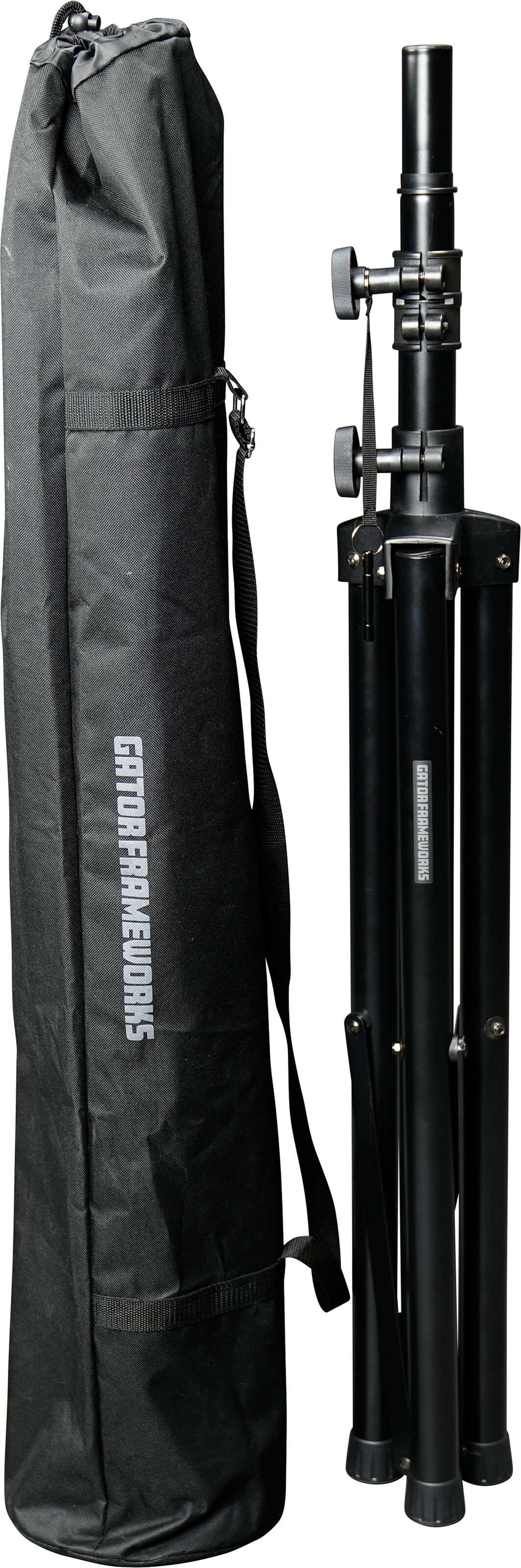 Gator Rok-It Aluminum Tripod Speaker Stand Set (with Gig Bag), New, Action Position Back