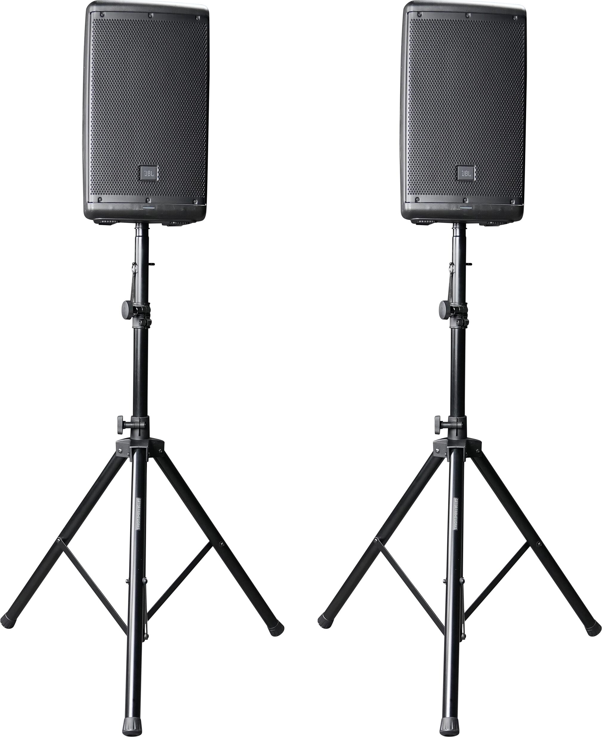 Gator Rok-It Aluminum Tripod Speaker Stand Set (with Gig Bag), New, Action Position Back