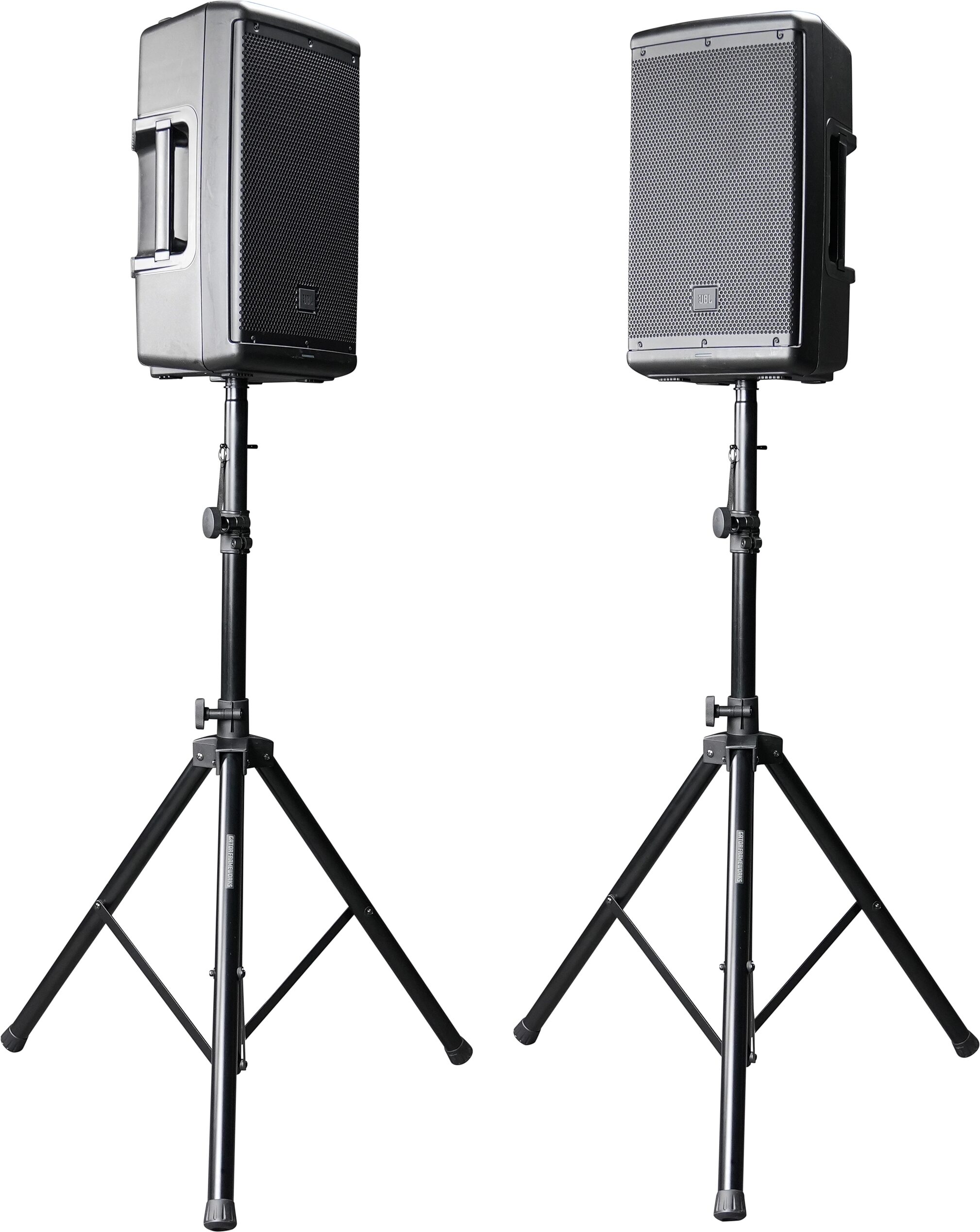 Gator Rok-It Aluminum Tripod Speaker Stand Set (with Gig Bag), New, Action Position Back