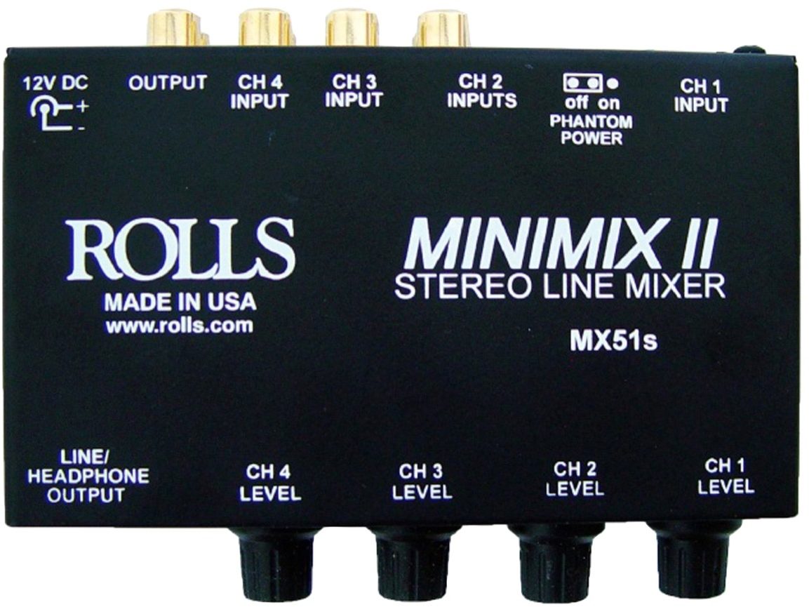 Rolls MX56c MiniMix A/V 4-Channel Battery-Powered Mixer MX56C