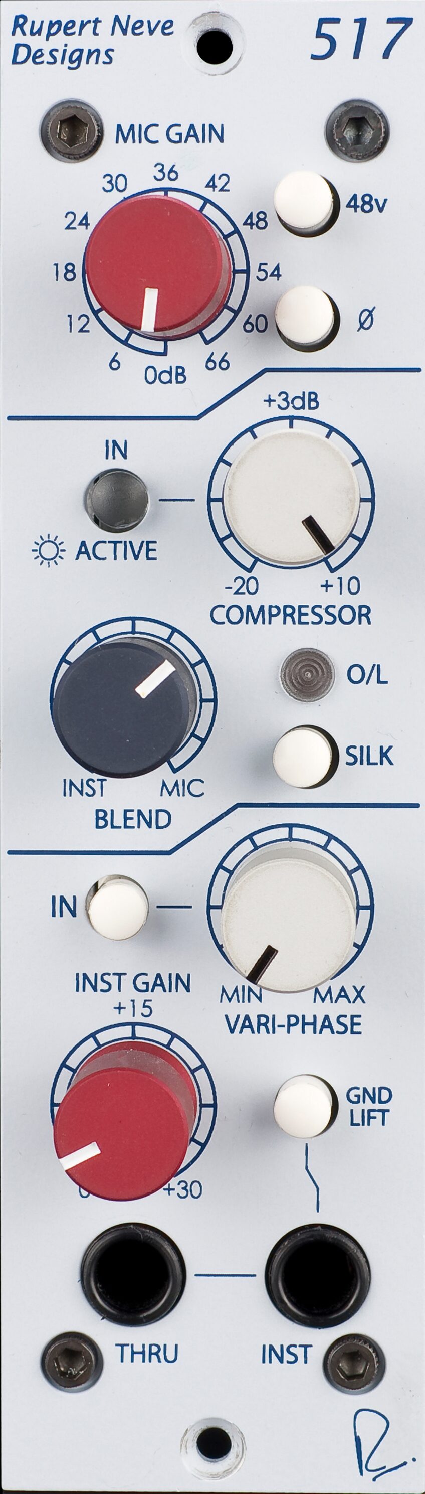 Rupert Neve Designs 517 Microphone Preamp and Compressor, New, Action Position Back