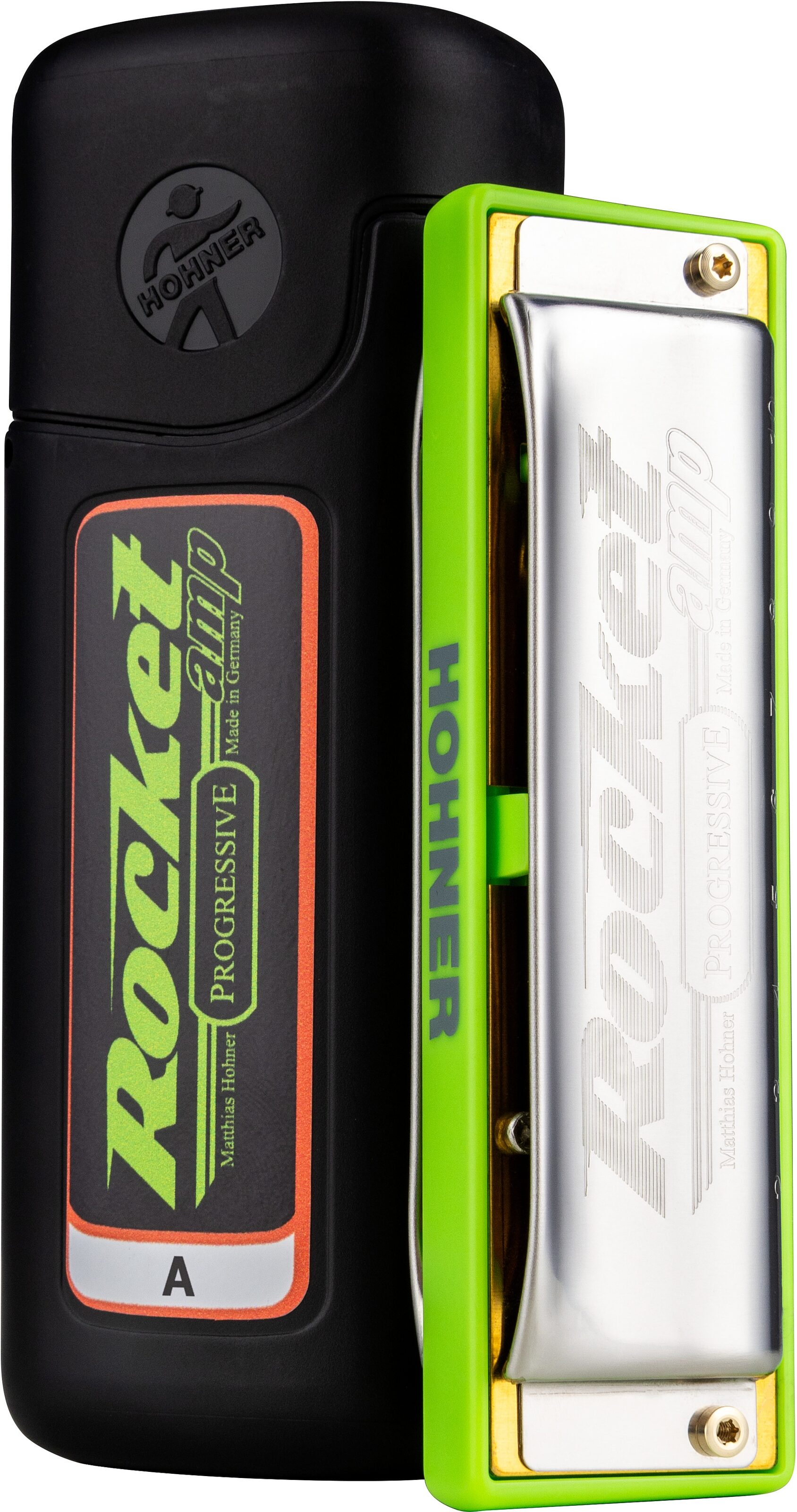 Hohner Rocket Amp Harmonica, Key of A Major, Action Position Front