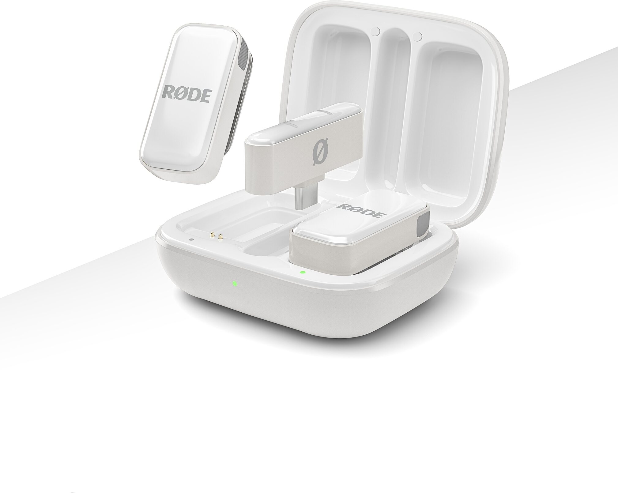 Rode Wireless Micro USB-C Compact Wireless Microphone System, White, Open Box (Like New), Case