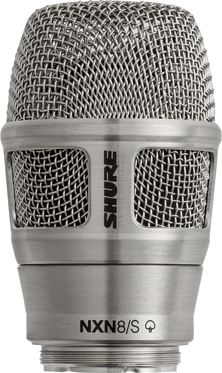Shure NXN8/S Nexadyne Dynamic Supercardioid Microphone Capsule Head for Shure Wireless Handheld Transmitters, Nickel, RPW206, Action Position Back