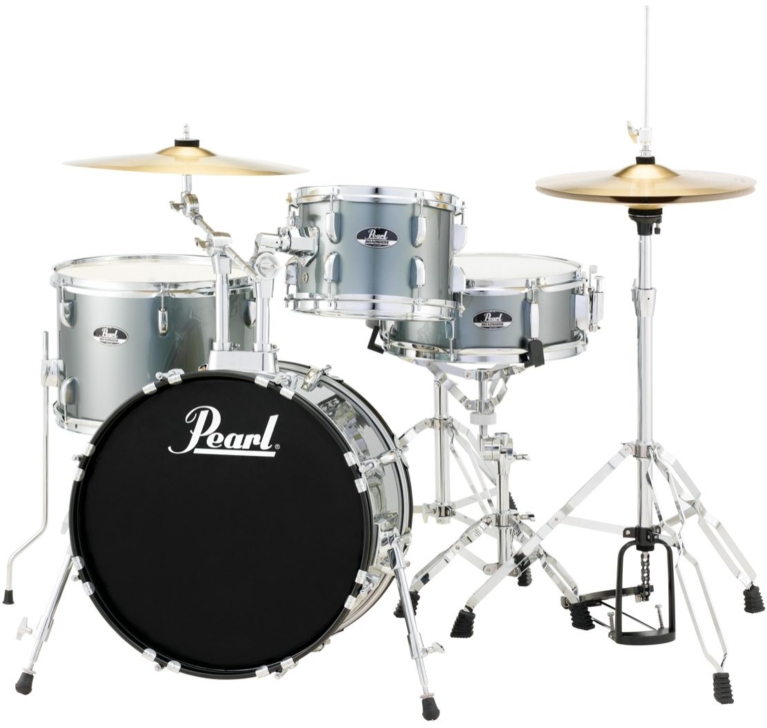 Pearl RS584C Roadshow Complete Bop Drum Kit, 4-Piece, Charcoal Metal, Charcoal Metal