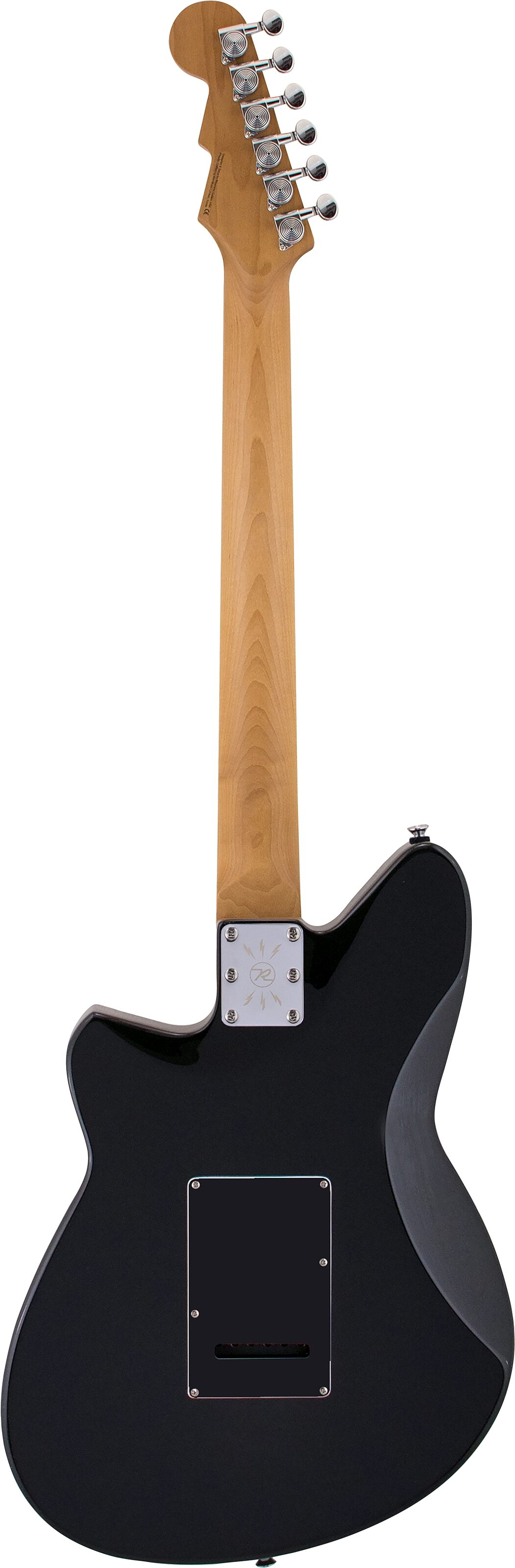 Reverend Double Agent W Electric Guitar, Midnight Black, Action Position Back