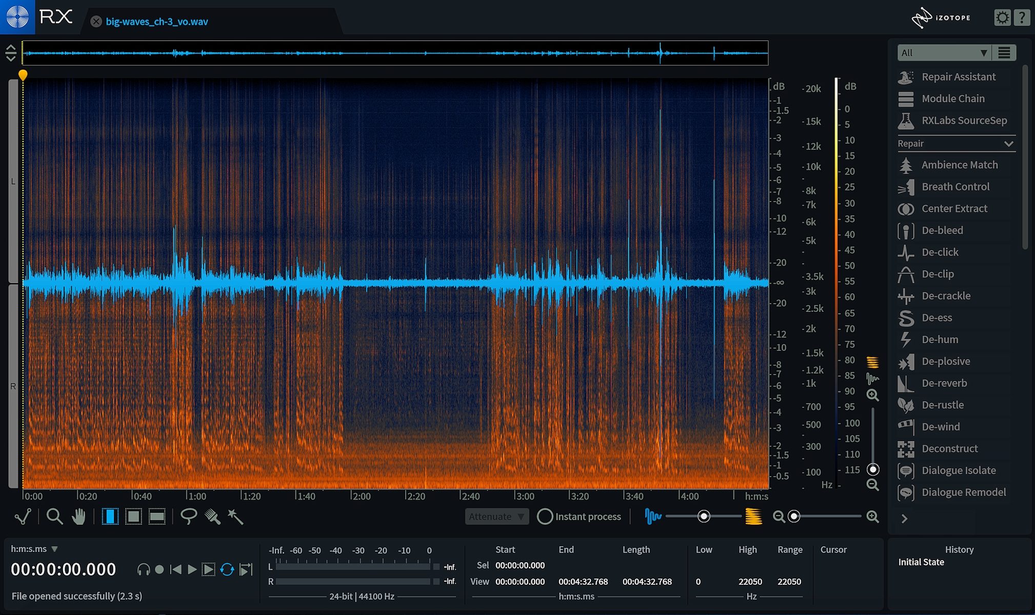 iZotope RX Post Production Suite 3 Software, Screenshot Control Panel