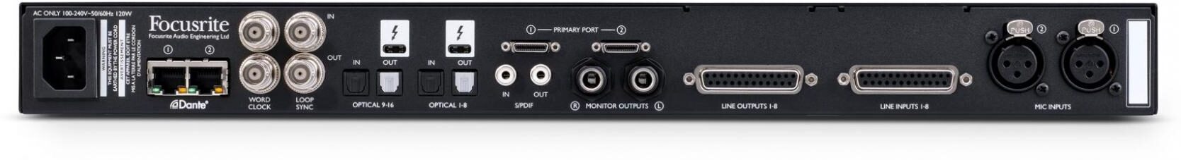 Focusrite Red 8Line Thunderbolt Audio Interface, Main Back