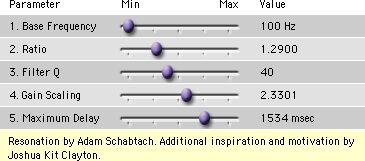 Cycling '74 Pluggo 3.1 VST MAS RTAS (Macintosh), Filter-Delay - Resonation