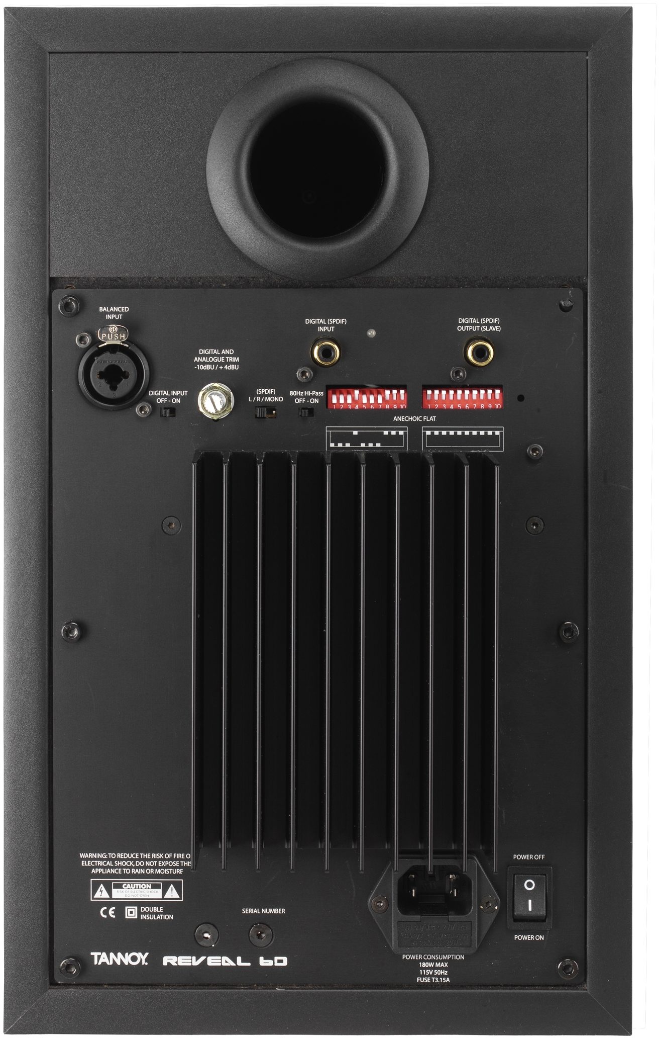 Tannoy Reveal6D Active 2-Way Studio Monitor, Rear