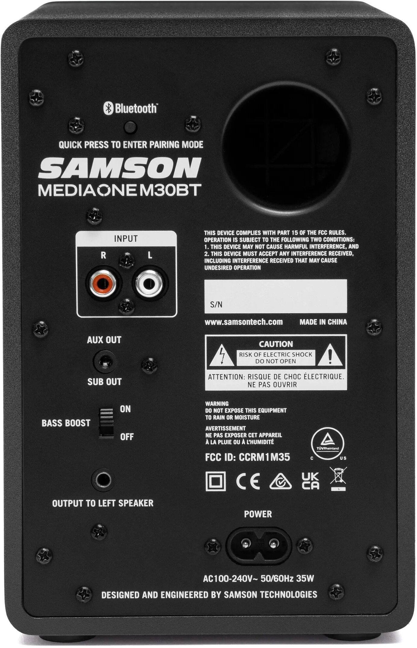 Samson MX3BT MediaOne Powered Studio Monitors, Pair, Action Position Back