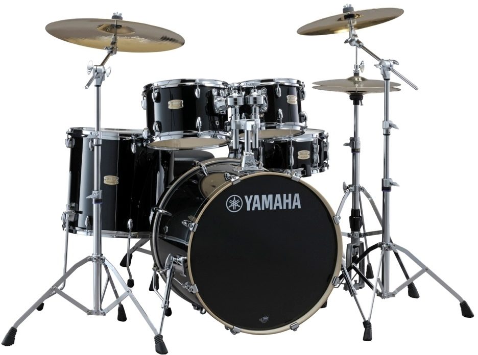 Yamaha SBP2F50 Stage Custom Drum Shell Kit, 5-Piece, Raven Black, Raven Black