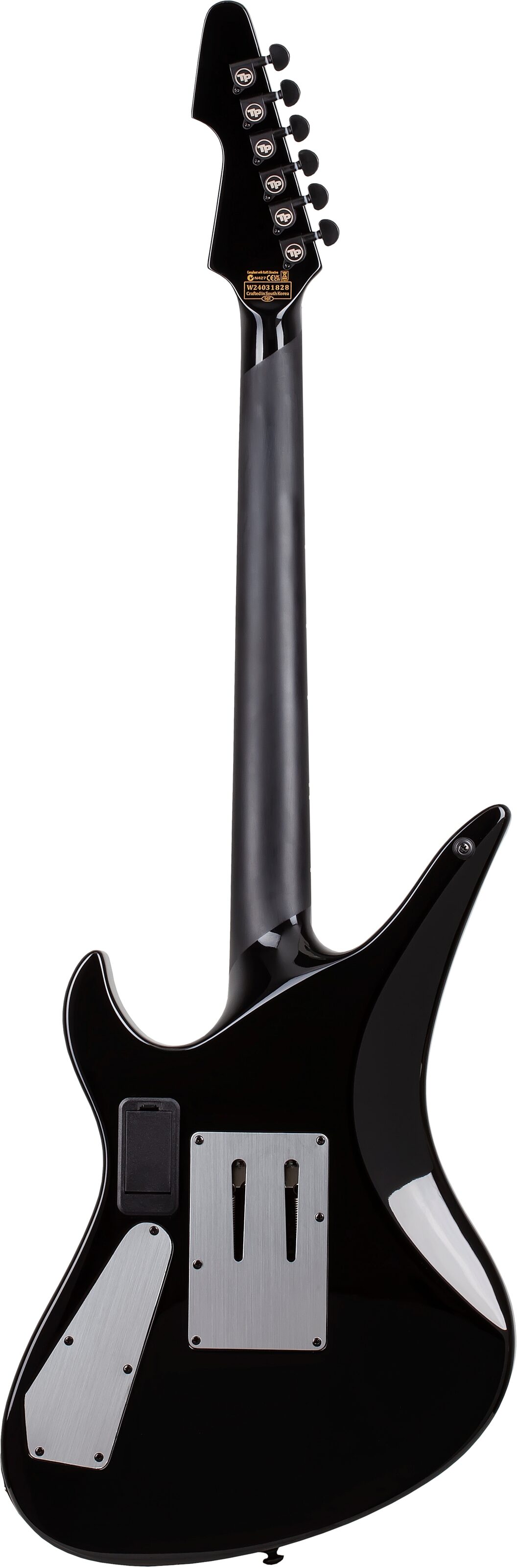 Schecter Avenger FR Przym Palladium Electric Guitar, Gloss Black, Action Position Back