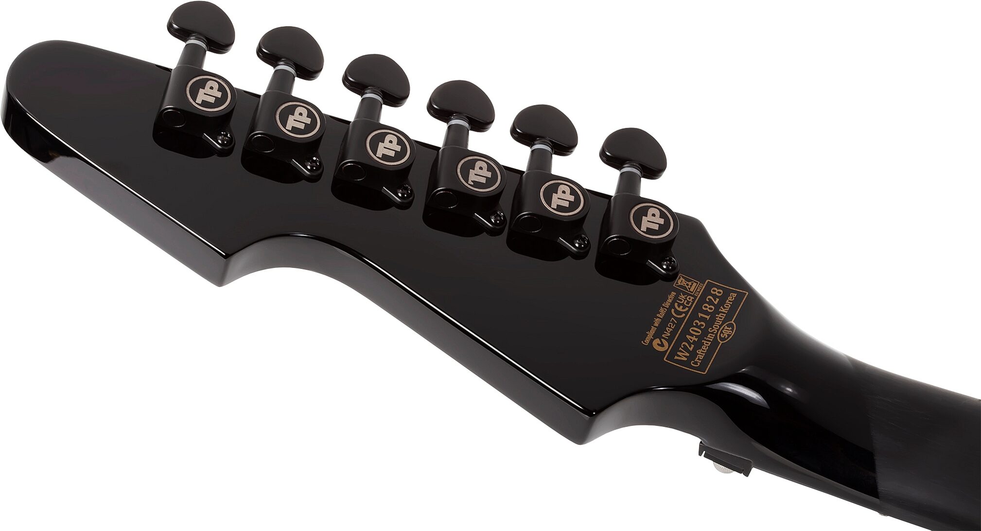 Schecter Avenger FR Przym Palladium Electric Guitar, Gloss Black, Action Position Back