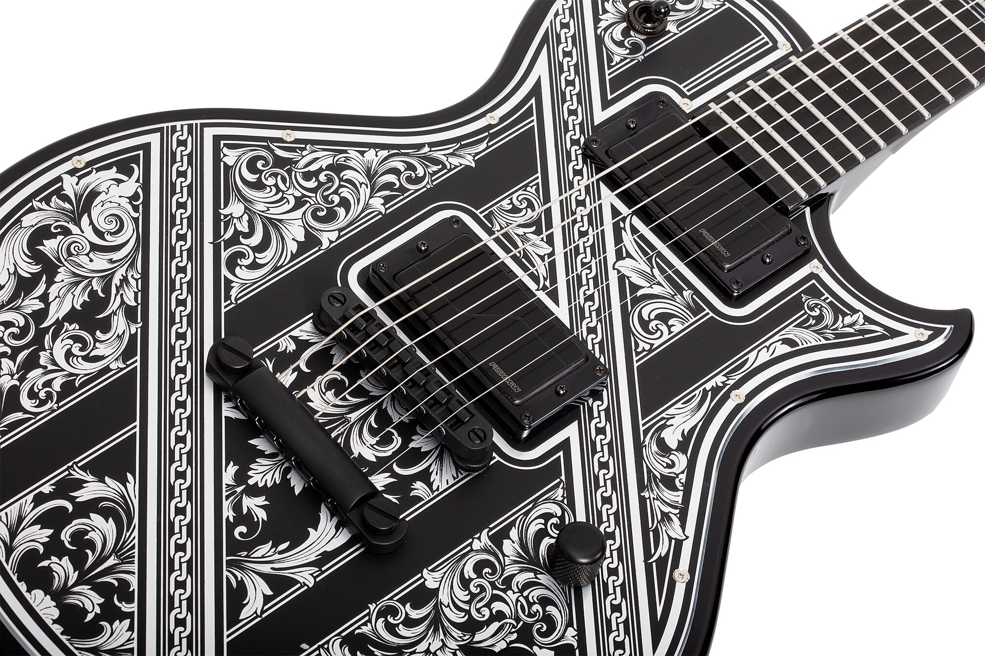 Schecter Solo II Przym Palladium Electric Guitar, Gloss Black, Action Position Back