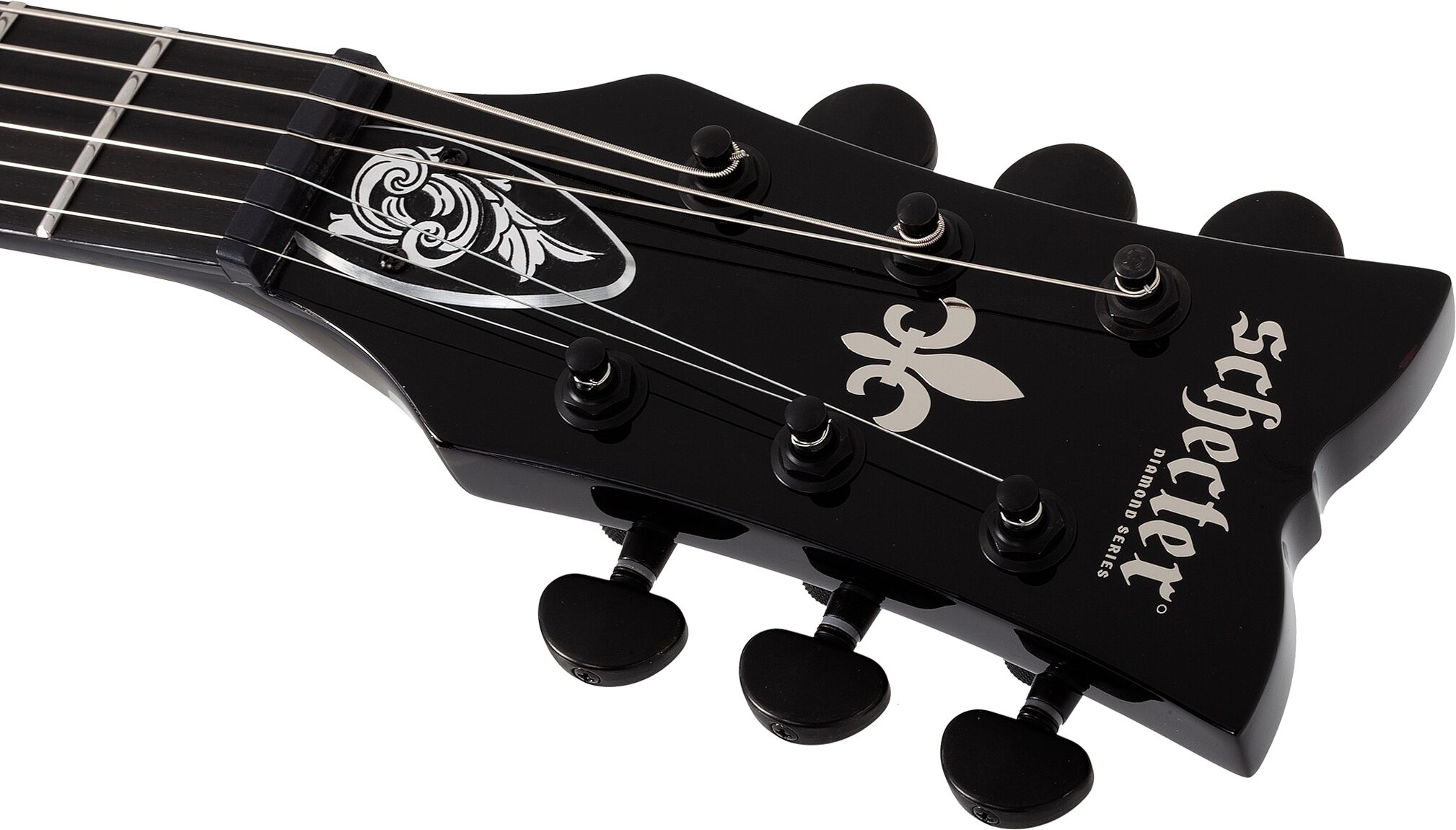 Schecter Solo II Przym Palladium Electric Guitar, Gloss Black, Action Position Back
