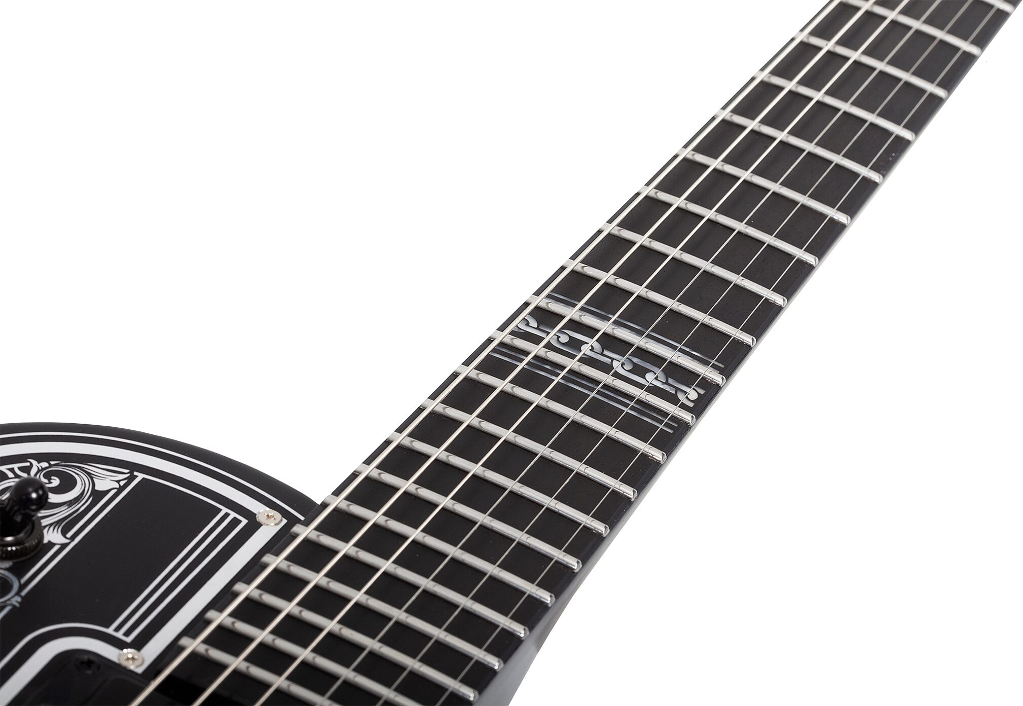 Schecter Solo II Przym Palladium Electric Guitar, Gloss Black, Action Position Back