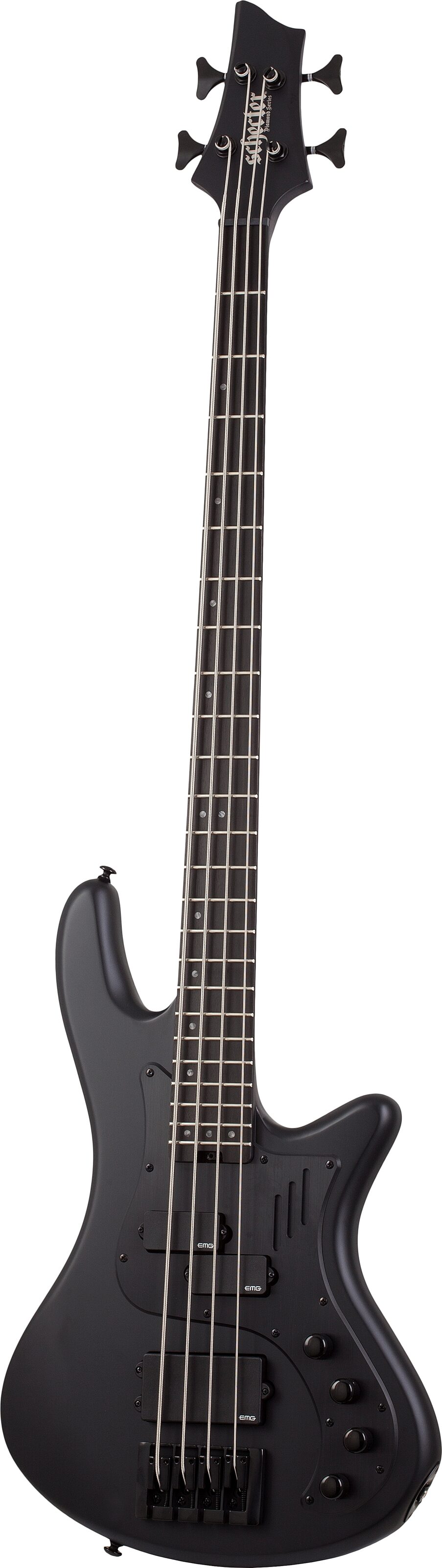 Schecter Stiletto 4 Stealth Pro EX Electric Bass, Satin Black, Action Position Back