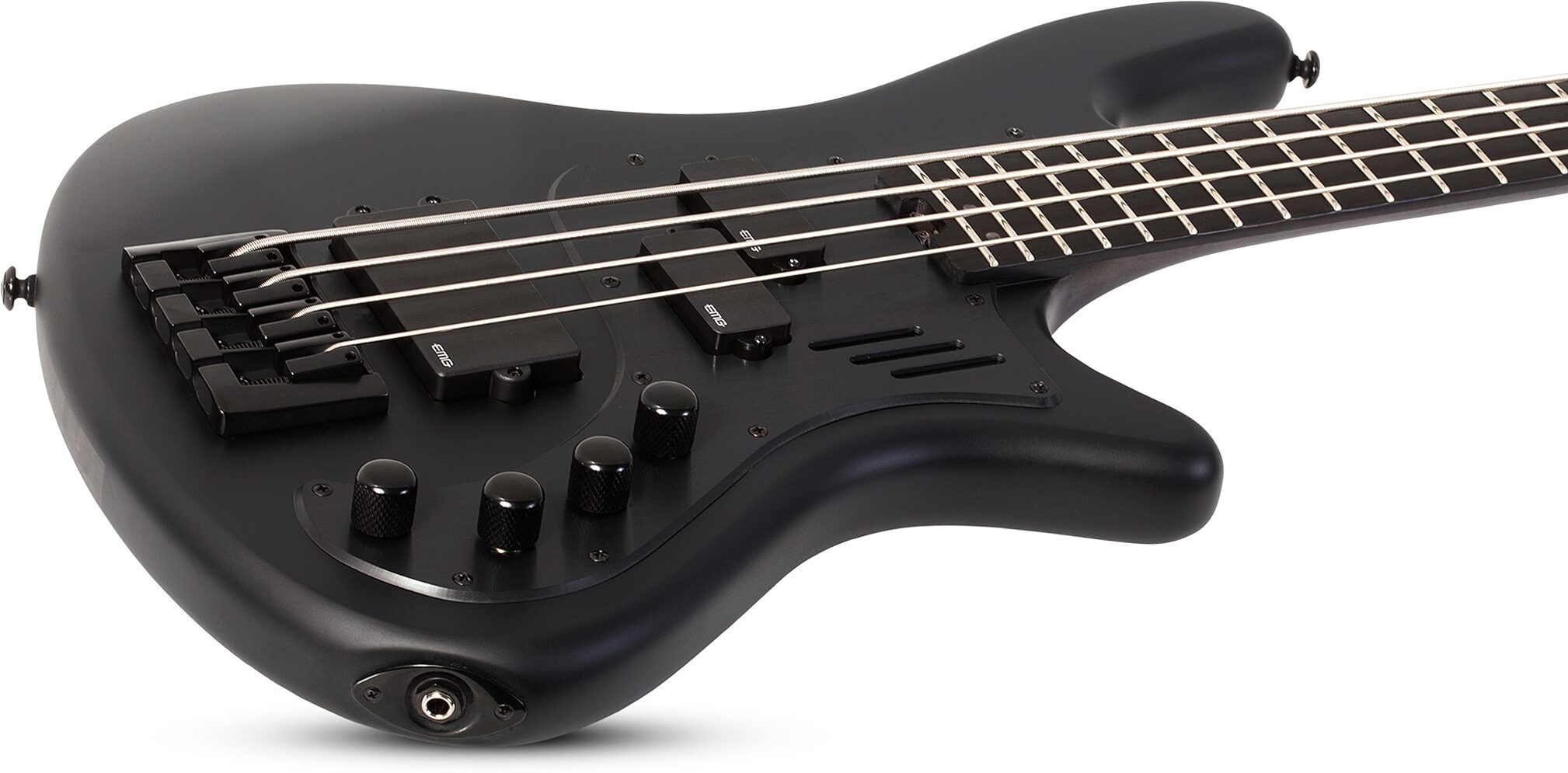 Schecter Stiletto 4 Stealth Pro EX Electric Bass, Satin Black, Action Position Back