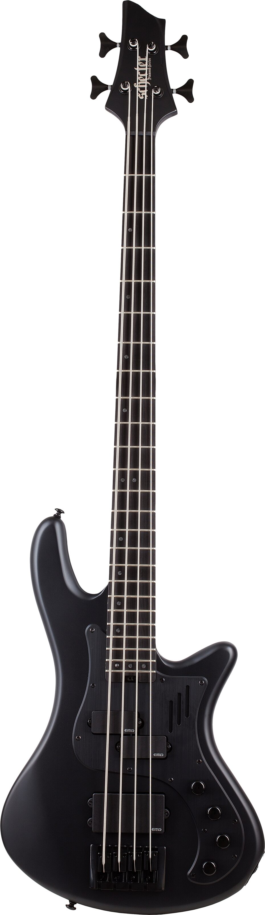 Schecter Stiletto 4 Stealth Pro EX Electric Bass, Satin Black, Action Position Back