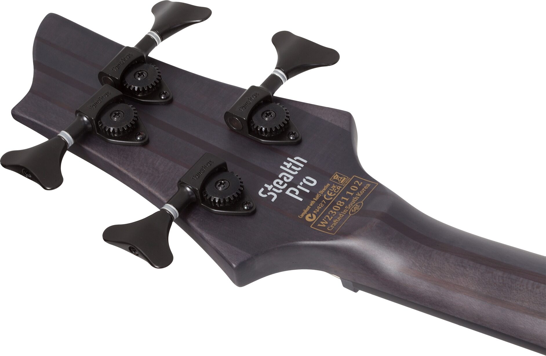 Schecter Stiletto 4 Stealth Pro EX Electric Bass, Satin Black, Action Position Back