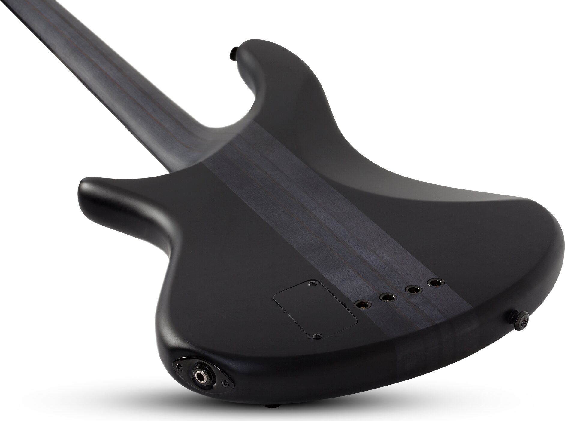 Schecter Stiletto Stealth-4 Electric Bass, Satin Black, Action Position Back