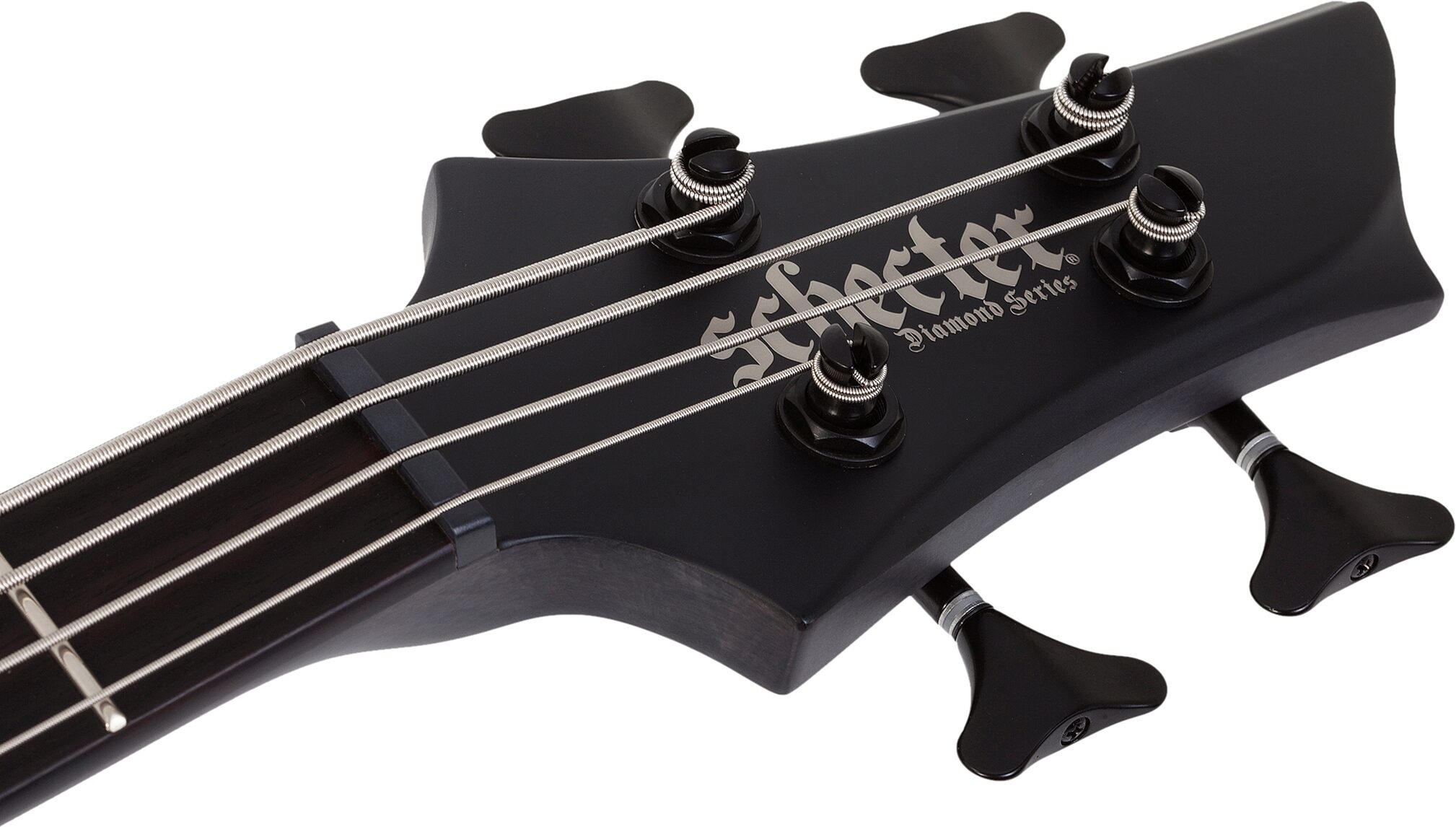 Schecter Stiletto Stealth-4 Electric Bass, Satin Black, Action Position Back
