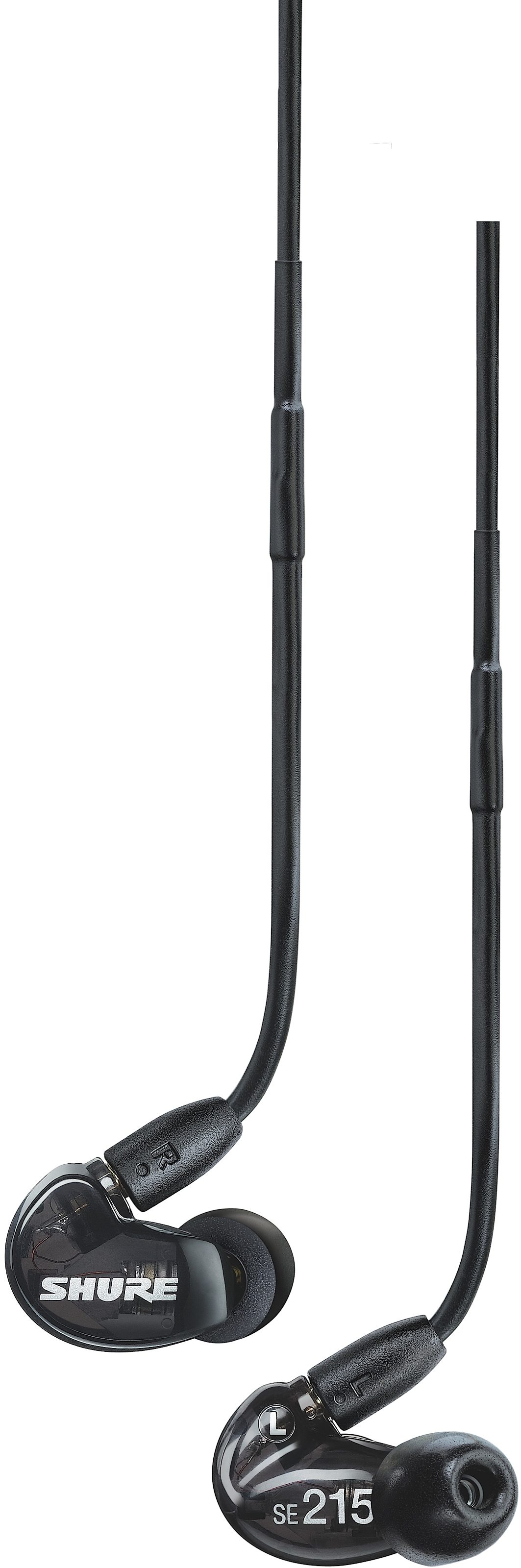Shure SE215 Pro Sound Isolating Earphones, Transparent Black, SE215-K, Open Box (Very Good), Straight Hanging