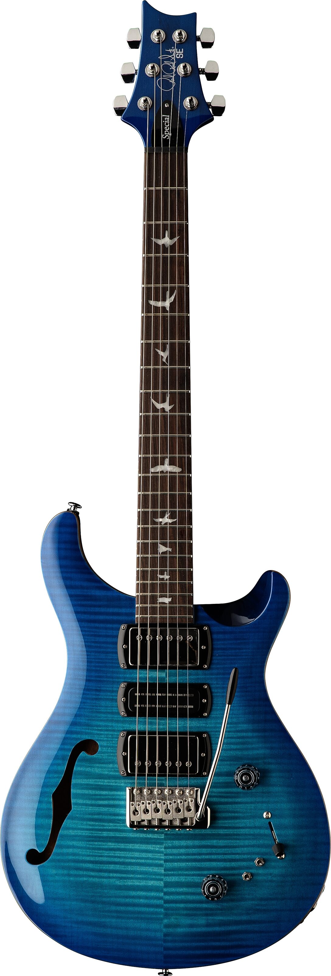PRS Paul Reed Smith SE Special Semi-Hollowbody Electric Guitar, Lake Blue, Action Position Back