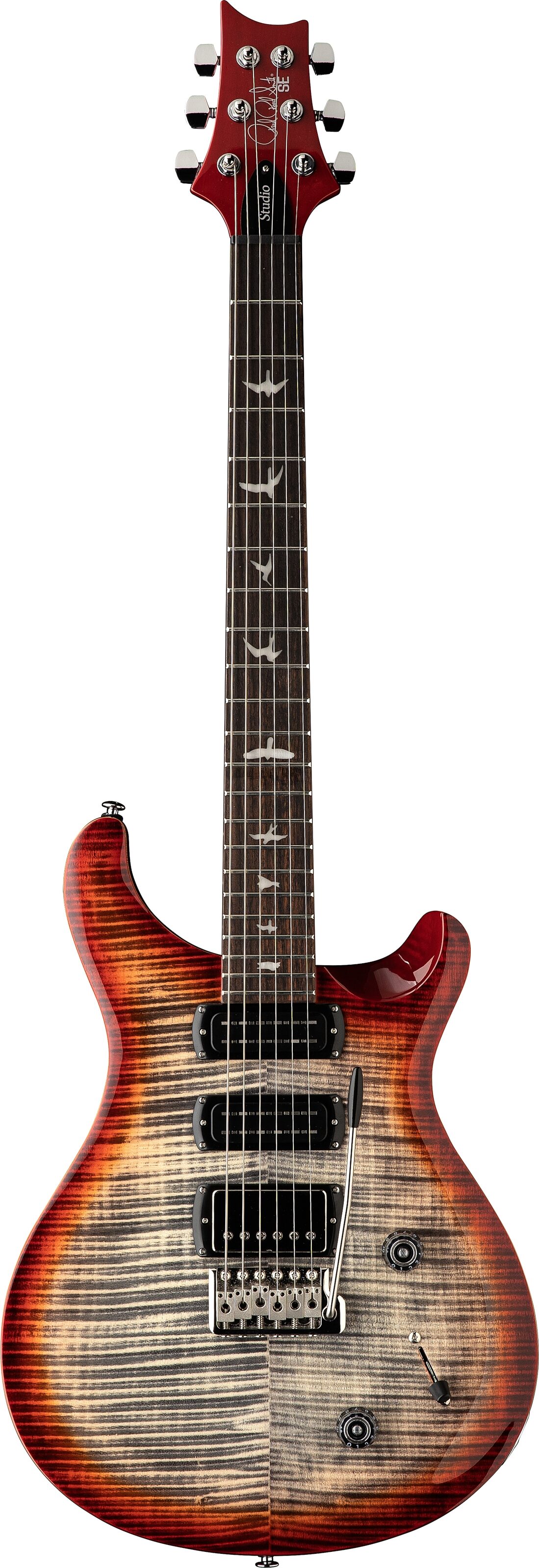 PRS Paul Reed Smith SE Studio Electric Guitar (with Gig Bag), Charcoal Cherry Burst, Action Position Back