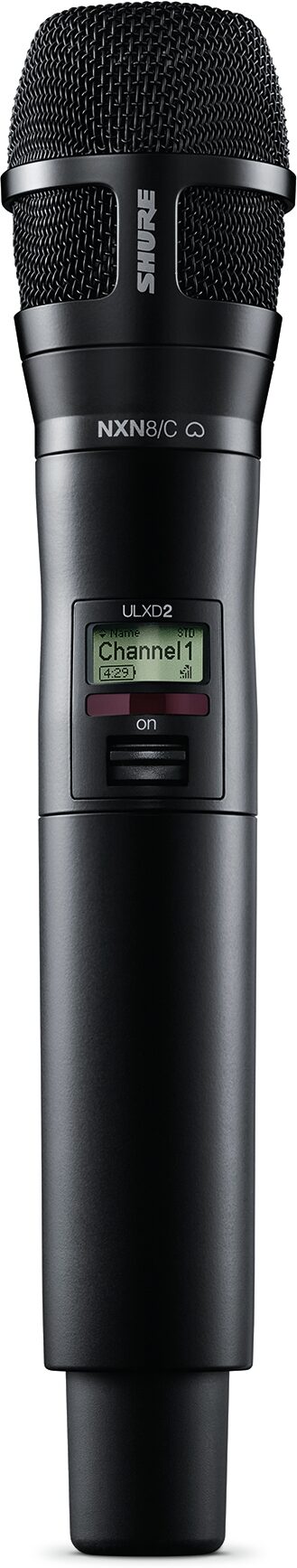 Shure ULXD2/N8CB Handheld Wireless Transmitter with Nexadyne 8/C Microphone Capsule, Action Position Front