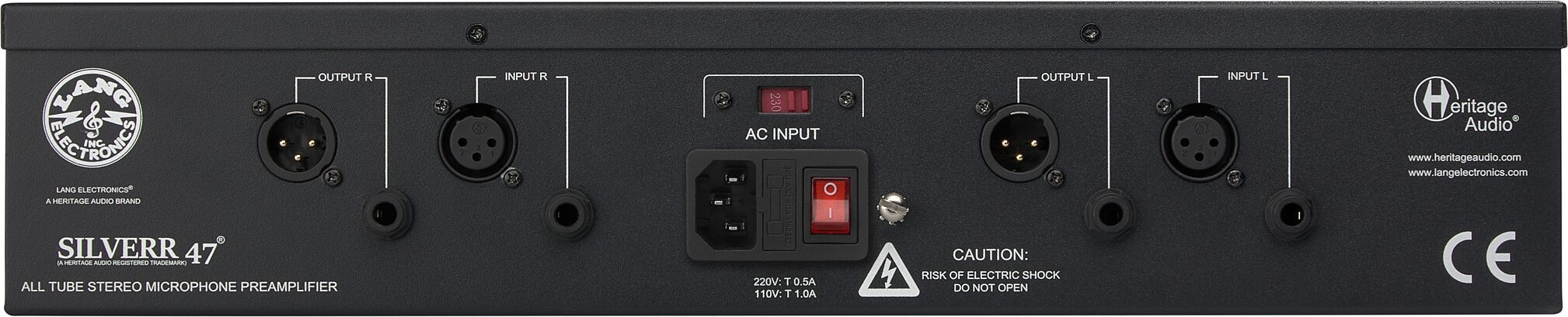 Heritage Audio & Lang Electronics Silverr 47 Tube Dual Microphone Preamp, New, Action Position Back