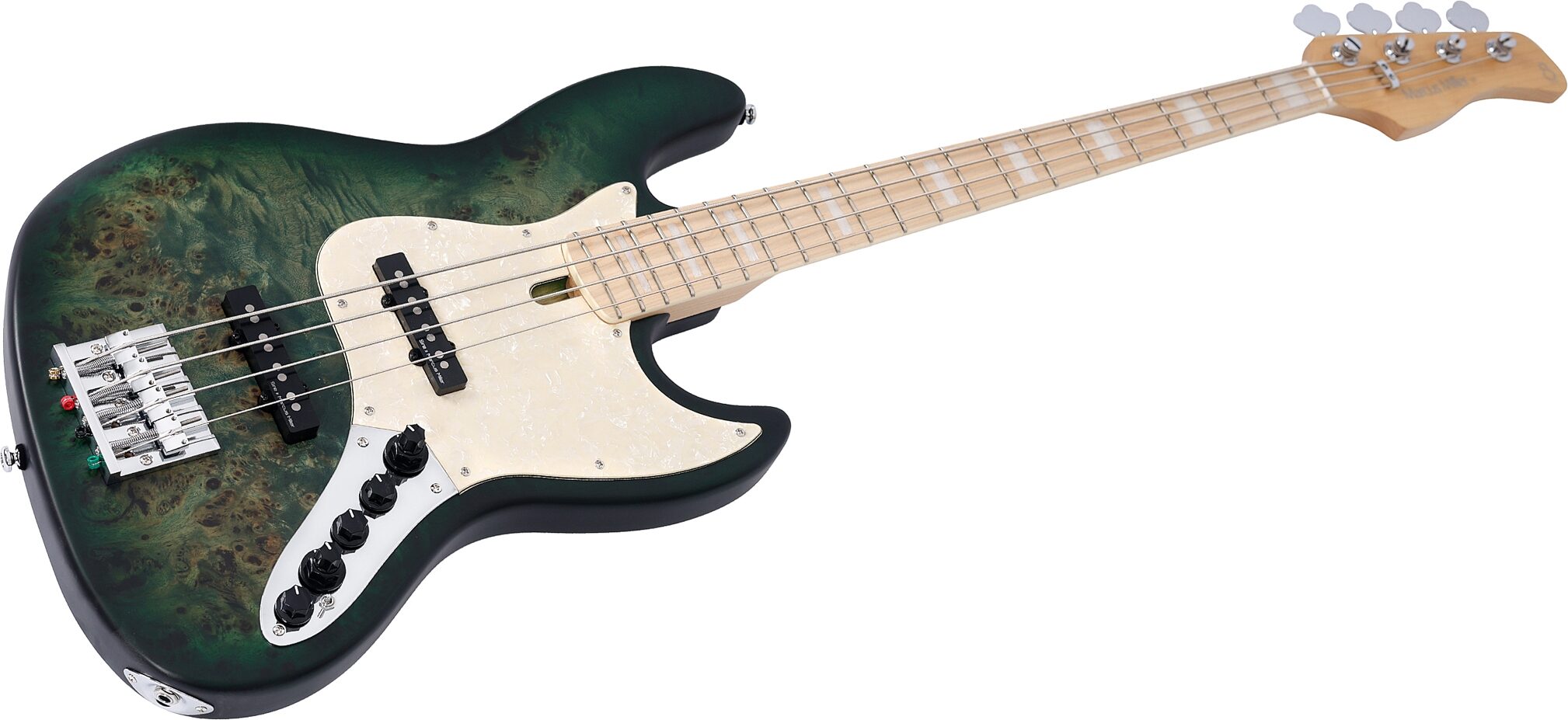 Sire Marcus Miller V7 Swamp Ash Reissue Electric Bass, Translucent Green, Open Box (Very Good), Action Position Back