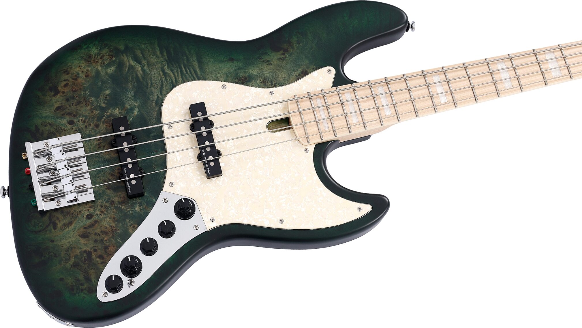 Sire Marcus Miller V7 Swamp Ash Reissue Electric Bass, Translucent Green, Open Box (Very Good), Action Position Back