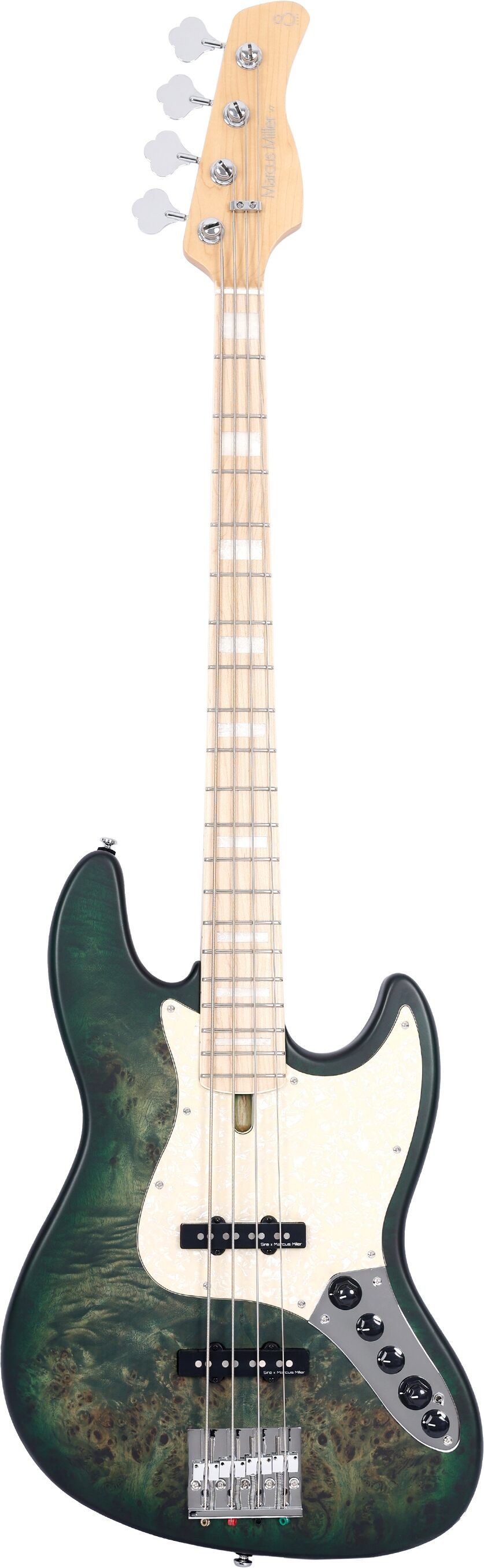 Sire Marcus Miller V7 Swamp Ash Reissue Electric Bass, Translucent Green, Open Box (Very Good), Action Position Back